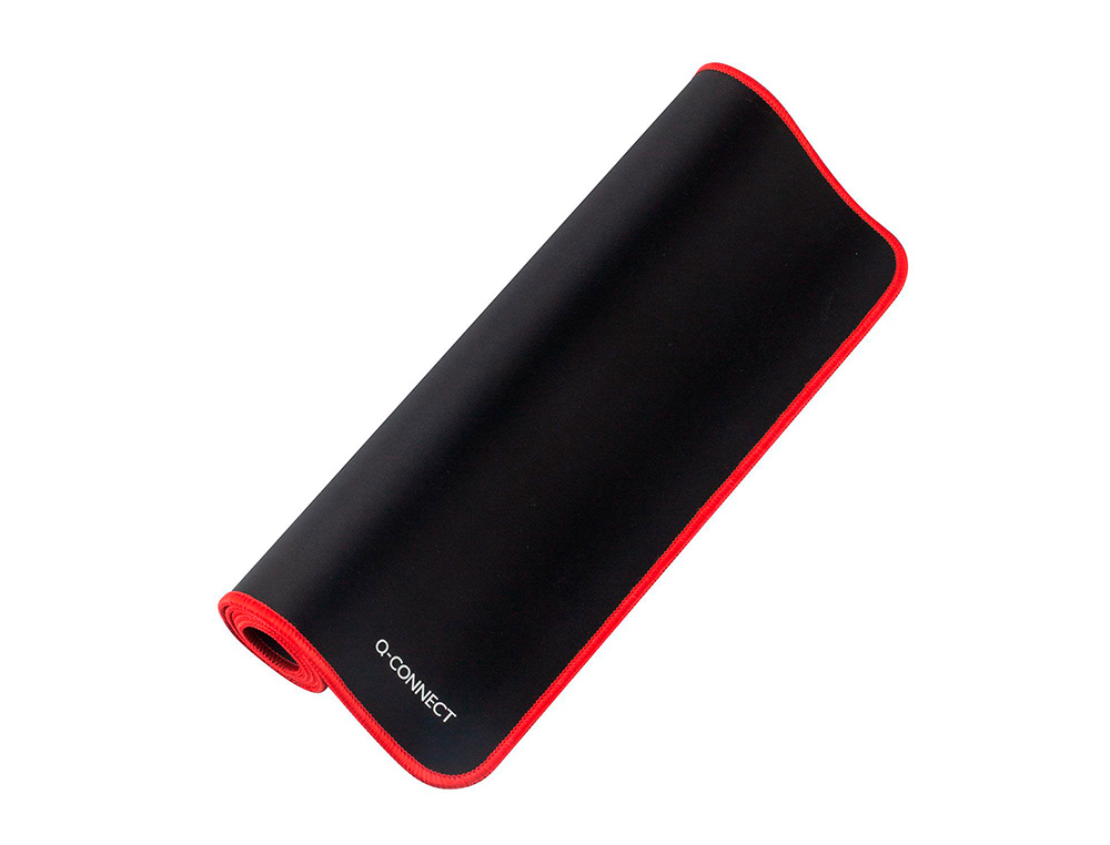 ALFOMBRILLA PARA RATON Q-CONNECT XXL NEGRA CON BORDE ROJO 900X400 MM