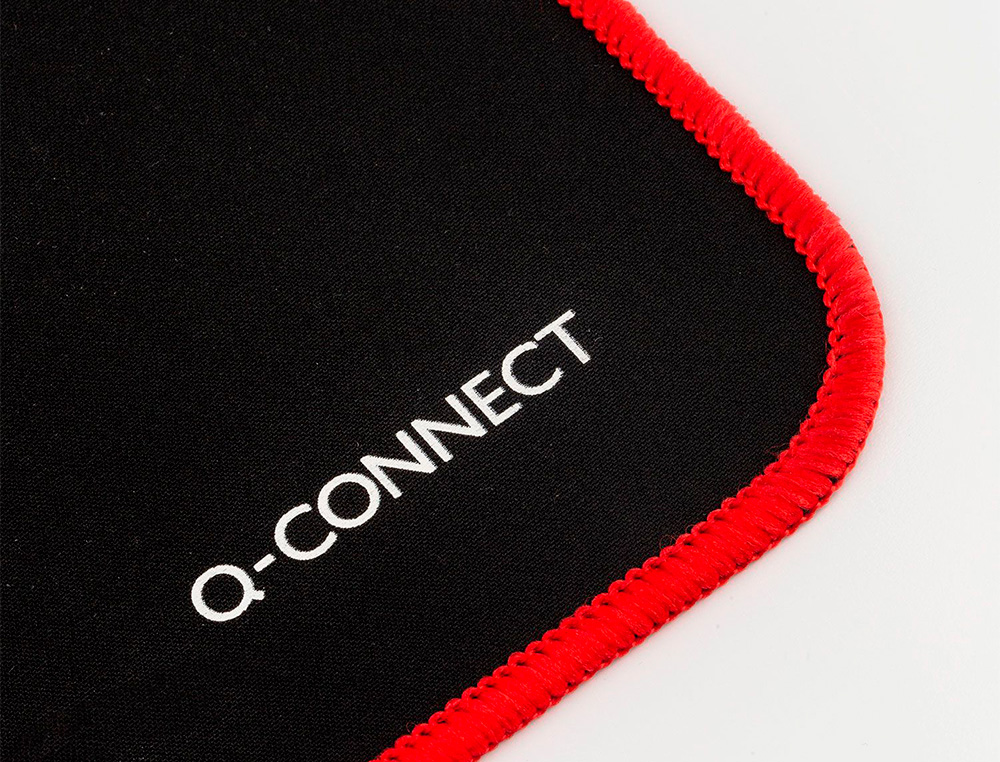 ALFOMBRILLA PARA RATON Q-CONNECT XXL NEGRA CON BORDE ROJO 900X400 MM